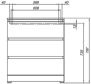 Комод Aquanet Сканди 302549 70 Дуб эдгрейн для ванной в интернет-магазине сантехники Sanbest