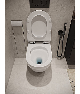 Унитаз подвесной Agger AT09150L безободковый, с инсталляцией, смыв торнадо, с крышкой микролифт, белый глянцевый купить в интернет-магазине Sanbest