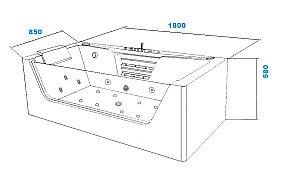 Ванна акриловая CeruttiSpa 9957 180x85 с гидромассажем белая купить в интернет-магазине Sanbest