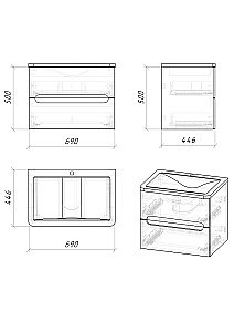 Тумба с раковиной подвесная Grossman АДЕЛЬ-НОРМА 70 белая для ванной в интернет-магазине Sanbest