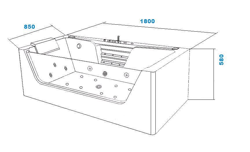 Ванна акриловая CeruttiSpa 9957 180x85 с гидромассажем белая купить в интернет-магазине Sanbest
