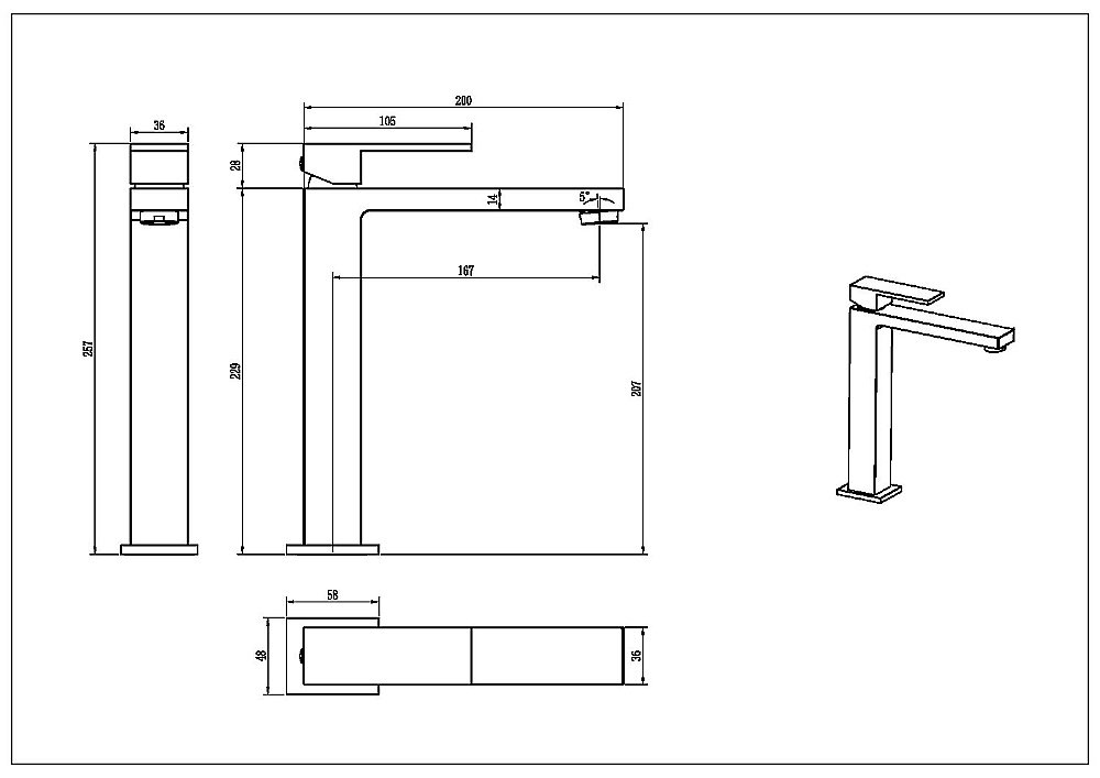 Смеситель для раковины Boheme Qubic 472-MG матовое золото купить в интернет-магазине сантехники Sanbest