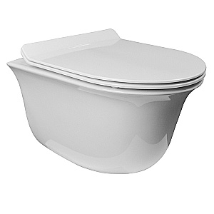 Унитаз подвесной Azario Felice AZ-0051 белый, безободковый, с крышкой микролифт купить в интернет-магазине Sanbest