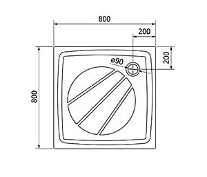Душевой поддон Ravak Galaxy Pro Perseus 80 черный матовый купить в интернет-магазине Sanbest