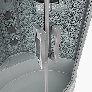 Душевая кабина Niagara Luxe 7744W 120х120 профиль серебро/стекло прозрачное купить в интернет-магазине Sanbest