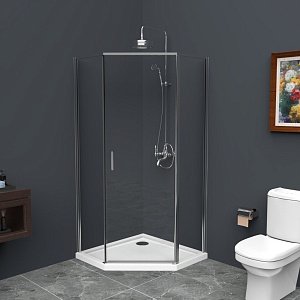 Душевой уголок BelBagno UNO 195-P-1 90x90 прозрачный/хром купить в интернет-магазине Sanbest