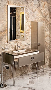 Консоль с раковиной Armadi Art LUCIDO DELMAR 100 коричневый для ванной в интернет-магазине сантехники Sanbest