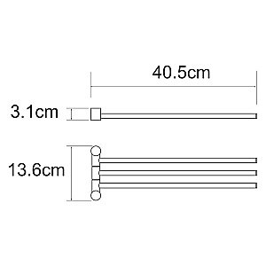 Полотенцедержатель WasserKRAFT K-1033BLACK черный матовый купить в интернет-магазине сантехники Sanbest