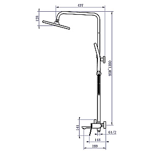 Душевая система Azario Escaro AZ-K2374BN сатин купить в интернет-магазине сантехники Sanbest