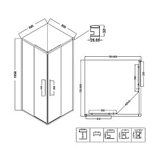 Душевой уголок Niagara Nova NG-3622-34 80х80 стекло шиншилла/профиль хром купить в интернет-магазине Sanbest