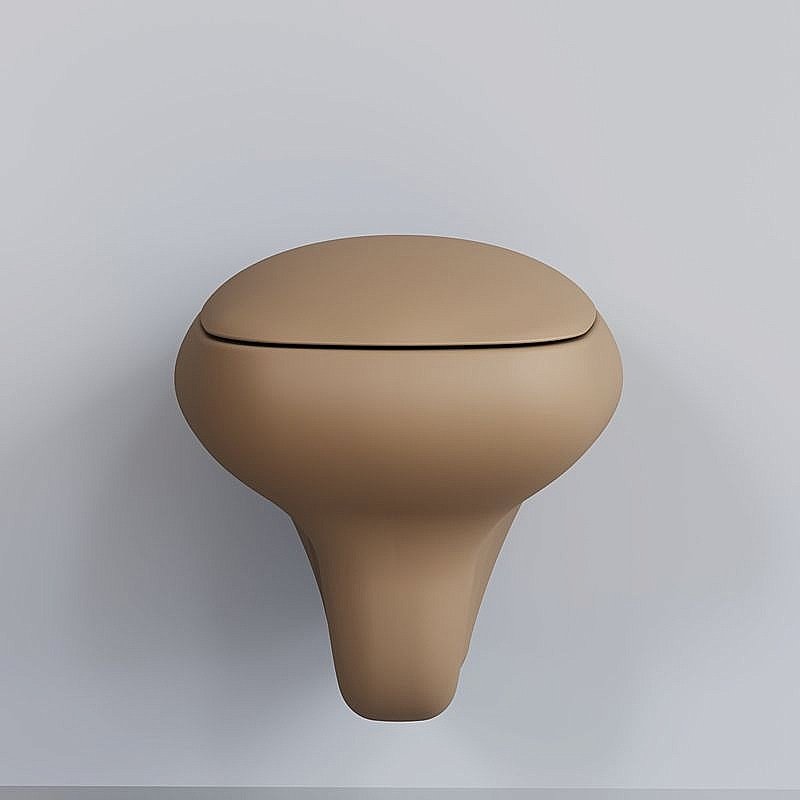 Унитаз подвесной Ambassador Diamond 123T20501R темно-бежевый матовый купить в интернет-магазине Sanbest