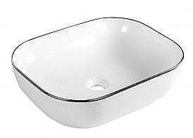Раковина накладная Gid 50 D1302H011 53305 белая, хром купить в интернет-магазине Sanbest
