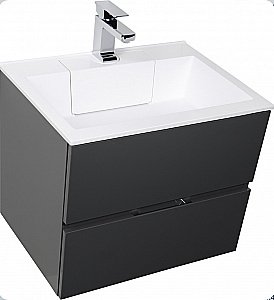 Тумба с раковиной Aquanet Алвита 70 серый антрацит для ванной в интернет-магазине Sanbest