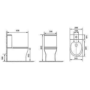 Унитаз-компакт Aquanet Rimless Roll-C CL-12249B с крышкой микролифт, с бачком, безободковый купить в интернет-магазине Sanbest