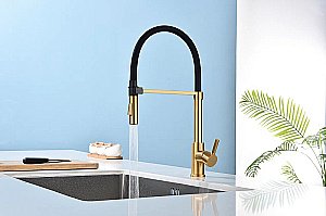 Смеситель для кухни Paulmark Halt Ha214021-BG матовое золото купить в интернет-магазине сантехники Sanbest