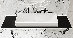 Раковина накладная Salini Sonata 1401201M 119,5 из искусственного камня S-Stone, белая матовая купить в интернет-магазине Sanbest