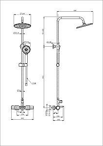 Душевая система с термостатом WONZON & WOGHAND Plate WW-C3017-A-MW белый матовый купить в интернет-магазине сантехники Sanbest