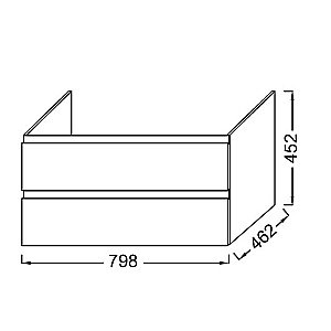 Тумба с раковиной Jacob Delafon MADELEINE 80 черный матовый для ванной в интернет-магазине Sanbest
