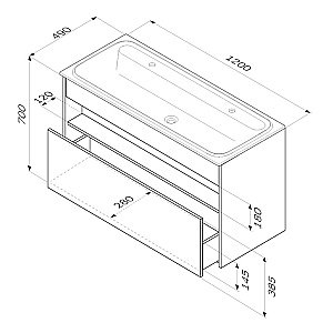 Тумба с раковиной AM.PM Func 120 белая для ванной в интернет-магазине Sanbest