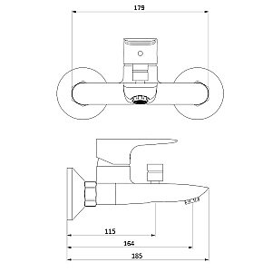 Смеситель для ванны RedBlu by Damixa Origin Evo 781000000 купить в интернет-магазине сантехники Sanbest
