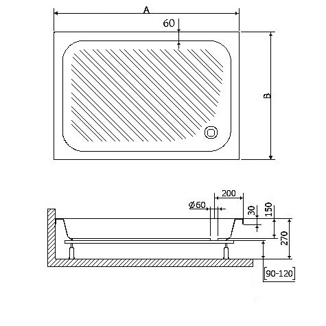 Душевой поддон RGW Acryl B/CL-S 16180279-51 70х90 белый купить в интернет-магазине Sanbest