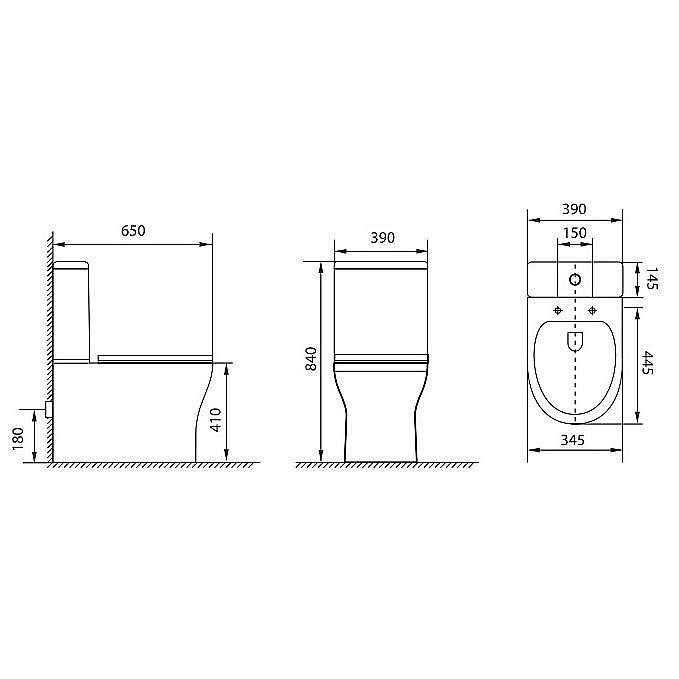Унитаз-компакт Aquanet Rimless Roll-C CL-12249B с крышкой микролифт, с бачком, безободковый купить в интернет-магазине Sanbest