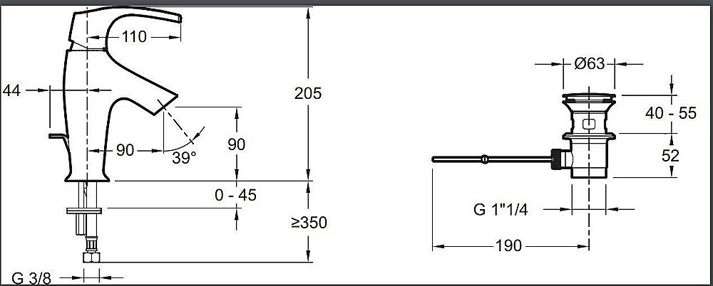 Cмеситель для раковины Jacob Delafon SYMBOL E72680-CP купить в интернет-магазине сантехники Sanbest