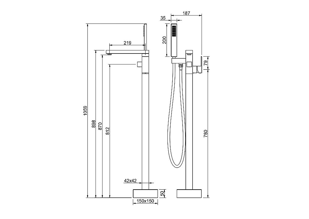 Смеситель для ванны Aquatek Либра AQ1645CR хром купить в интернет-магазине сантехники Sanbest