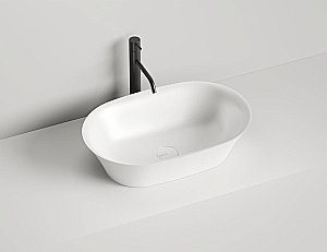 Раковина накладная Salini MONA 110811GRH 60 из искусственного камня S-Sense, белая глянцевая, цвет по RAL снаружи купить в интернет-магазине Sanbest