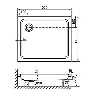 Душевой поддон RGW Acryl STYLE PR 16180280-11 80х100 белый купить в интернет-магазине Sanbest