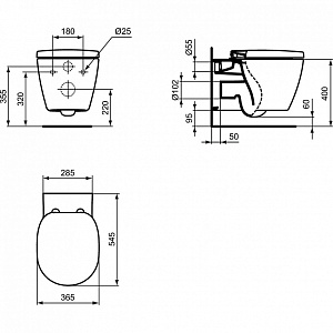 Унитаз подвесной Ideal Standard Connect E047901 белый, безободковый купить в интернет-магазине Sanbest