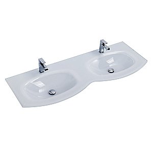 Тумба с раковиной Cezares VAGUE 140 54854+54854+82412 Grigio lucido для ванной в интернет-магазине Sanbest