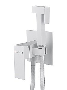 Смеситель с гигиеническим душем встраиваемый WONZON & WOGHAND CUBE, Белый матовый (WW-88829016-MW) купить в интернет-магазине сантехники Sanbest