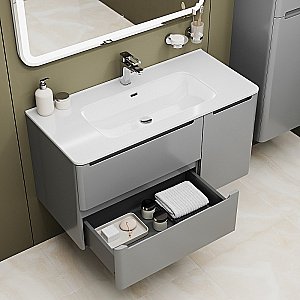 Тумба с раковиной Iddis Edifice 100 EDI10L0i95K светло-серая для ванной в интернет-магазине Sanbest