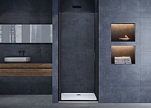 Душевая дверь Vincea Alpha VDP-3AL800CLB профиль черный/стекло прозрачное купить в интернет-магазине Sanbest