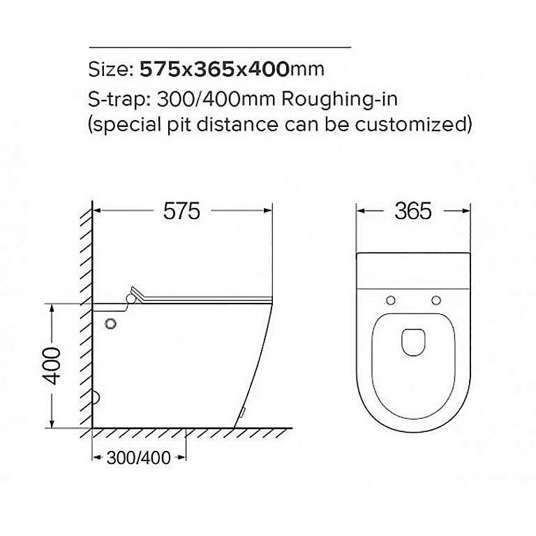 Унитаз приставной SantiLine SL-5030 безободковый, с крышкой микролифт, белый купить в интернет-магазине Sanbest