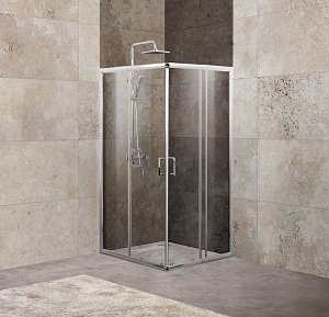 Душевой угол BelBagno UNIQUE-A-2-85/100-C-Cr 100х100 стекло прозрачное/профиль хром купить в интернет-магазине Sanbest