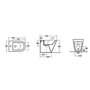 Биде напольное GLOBO Forty3 FO009.BI*1 купить в интернет-магазине Sanbest