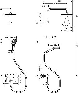 Душевая система Hansgrohe Vernis Blend Showerpipe 200 1jet 26276000 купить в интернет-магазине сантехники Sanbest