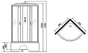Душевая кабина Niagara Classic NG-6708-14P 90x90 купить в интернет-магазине Sanbest