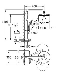 Душевая система Grohe Euphoria SmartControl 26509000 хром купить в интернет-магазине сантехники Sanbest