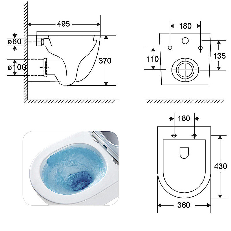 Инсталляция для унитаза Azario AZ-8010-1000 купить в интернет-магазине сантехники Sanbest