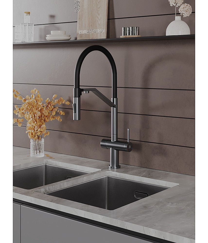 Смеситель для кухни Agger Elegant A3241455 оружейная сталь матовая купить в интернет-магазине сантехники Sanbest