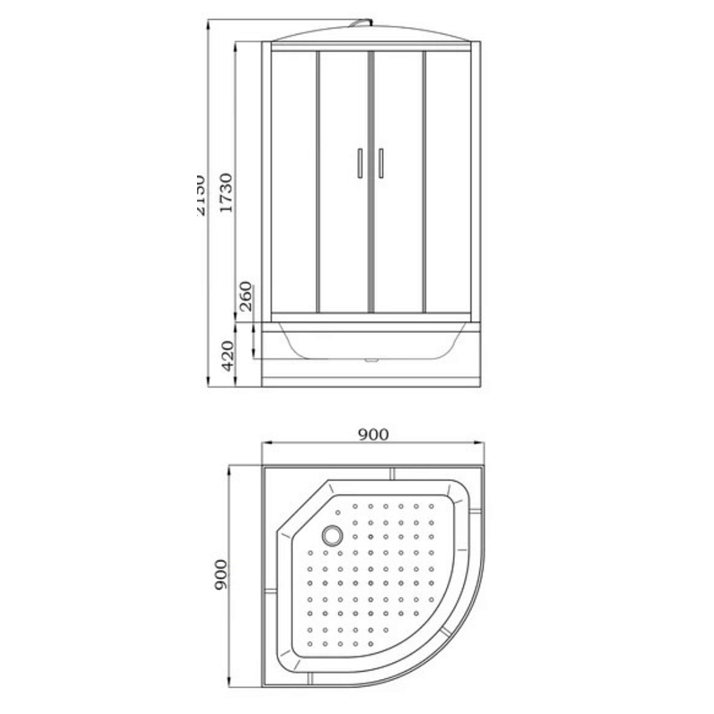 Душевая кабина Parly Classic Эконом EC921 90x90 купить в интернет-магазине Sanbest