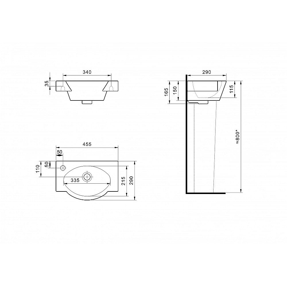 Раковина подвесная Santek Форум 46 1.WH11.0.542 белая купить в интернет-магазине Sanbest