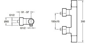 Смеситель для душа термостатический Jacob Delafon COMPOSED E73164-CP купить в интернет-магазине сантехники Sanbest