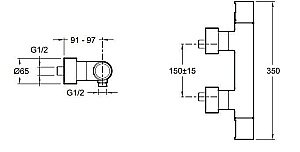 Смеситель для душа термостатический Jacob Delafon COMPOSED E73164-CP купить в интернет-магазине сантехники Sanbest