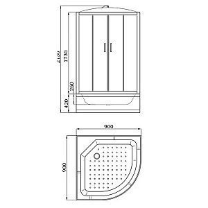 Душевая кабина Parly Эконом EC921 Classic, тонированное закалённое стекло, 90×90×215 см купить в интернет-магазине Sanbest