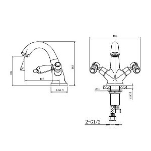 Смеситель для раковины Adria-Classic 03-520-VOT купить в интернет-магазине сантехники Sanbest