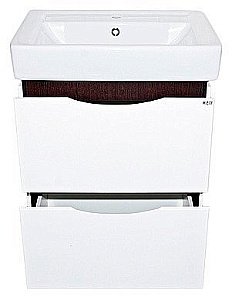 Тумба с раковиной напольная Misty Венера 60 белая/черная для ванной в интернет-магазине Sanbest